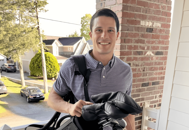 Luke Kuechly with bags